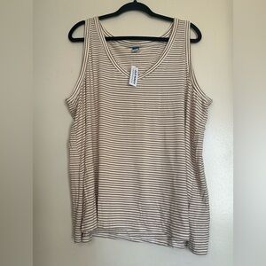 OLD NAVY LUXE SWING TANK TOP JERSEY KNIT V-NECK STRIPED SZ  XXL WOMENS CASUAL